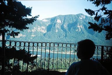 Looking across the Columbia River on the way up Beacon Rock