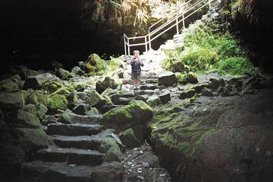 Entering the Ape Cave (a lava tunnel)