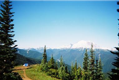 View of our tent from the bear-bag