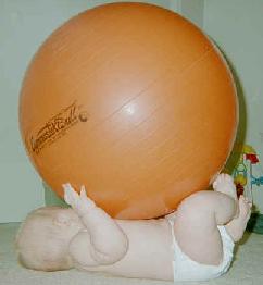 Fun with Mom's exercise ball